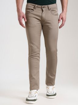 Greenfibre - Men Washed Slim Fit Khaki Jeans