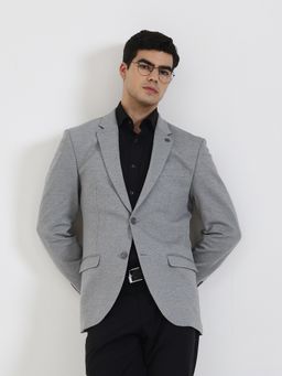 JB Studio - Men Textured Grey Blazer