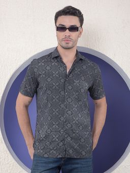 CRIMSOUNE CLUB - Men Black Printed Shirt