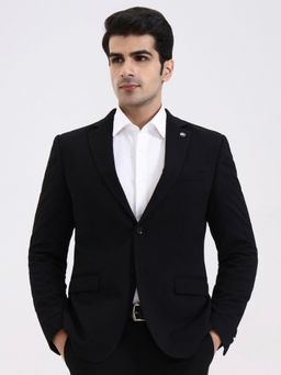 JadeBlue - Men Solid Black Blazer