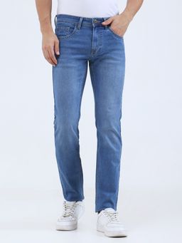 Greenfibre - Men Washed Slim Fit Blue Jeans