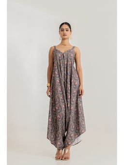 Pasha India - Black Botanica Palazzo Jumpsuit