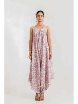 Pasha India - White Garden Palazzo Jumpsuit