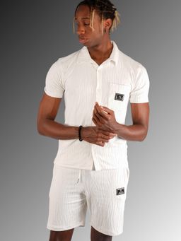 BOTABOCHI - Men Abstract Textured Summer Friendly Half Sleeve Co-Ord (Set of 2)