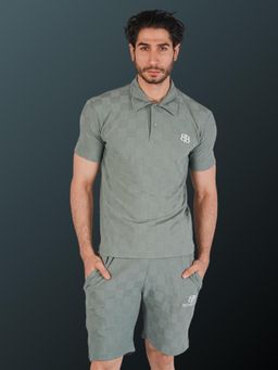 BOTABOCHI - Men 3D Square Textured Half Sleeve Co-Ord (Set of 2)