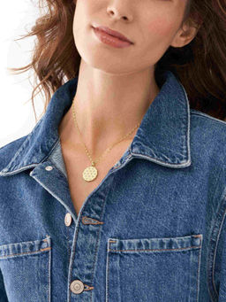 Fossil - White Sutton Gold Pendant Necklace