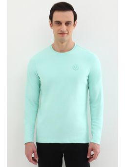 Allen Solly - Men Green Solid Crew Neck T-Shirt