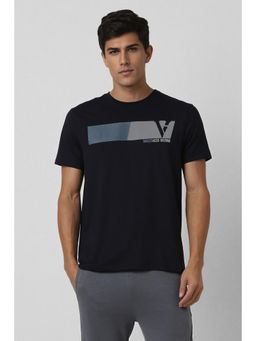 Van Heusen - Men Navy Graphic Print Crew Neck T-Shirt