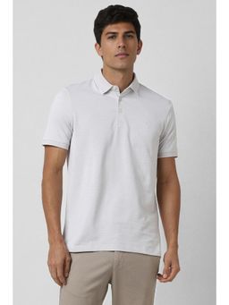 Van Heusen - Men White Dots Polo Neck T-Shirt