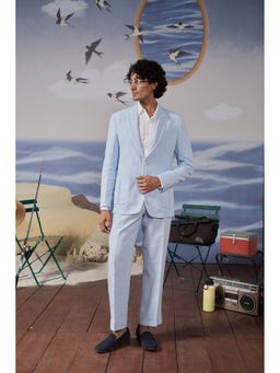 Philocaly - Quinn Blue Slim Fit Formal Suit