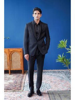 Philocaly - Noircrest Black Regular Fit Formal Suit
