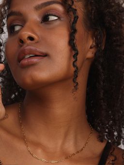 Palmonas - 18K Gold Plated Small Paperclip Chain Necklace for Women