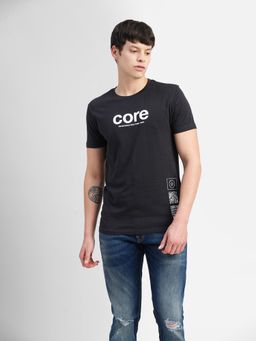 Jack & Jones - Black Graphic Print Crew Neck T-shirt