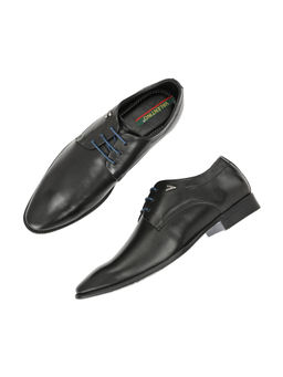 Valentino - Men Premium Leather Black Lace-Up Formal Derby Shoes