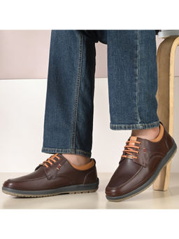 Valentino - West Port Men Premium Leather Brown Lace Up Shoe