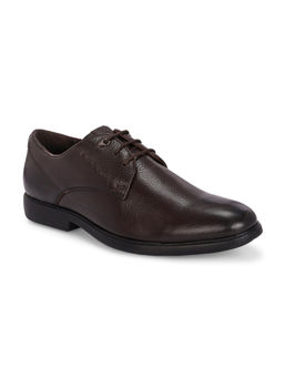 Valentino - Men Premium Leather Brown Formal Derby Shoes