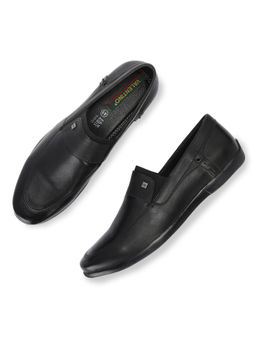 Valentino - Men Premium Leather Black Slip-On Formal Shoes
