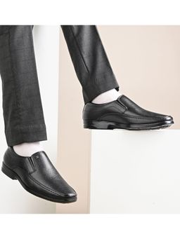 Valentino - Men Premium Black Leather Slip-On Formal Shoes