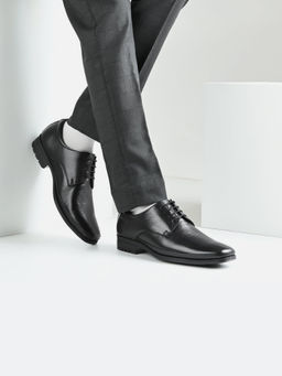 Valentino - Men Premium Black Leather Lace-Up Formal Shoes