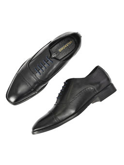 Valentino - Men Premium Leather Black Formal Derby Shoes