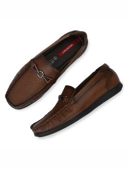 Valentino - Men Premium Brown Leather Mocca Slip On Loafer