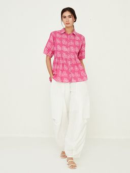 Ancestry - White Solid Dhoti Pants