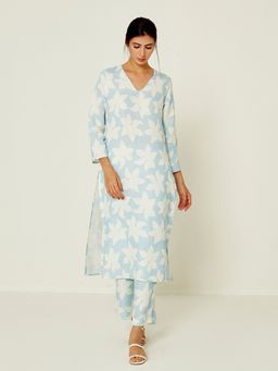 Ancestry - Blue Floral Printed Pants