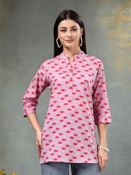 Rimika - Women Pink Printed Straight Kurti