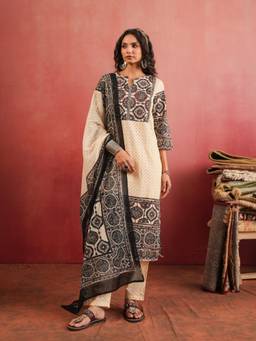 Namastika - Gulraiz Ajrakh Kurta and Pyjama with Dupatta