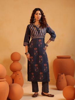 Namastika - Indivar Ajrakh Kurta and Pyjama with Dupatta