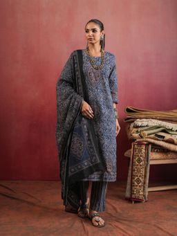 Namastika - Neelkanth Ajrakh Kurta and Pyjama with Dupatta