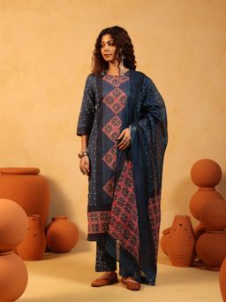 Namastika - Neelima Indigo Kurta and Pyjama with Dupatta