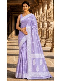Anjaneya Sarees - Purple Woven Designer Cotton Silk Kanjivaram Saree