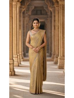 Anjaneya Sarees - Gold Woven Designer Banarasi Silk Kanjivaram Saree
