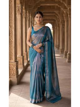 Anjaneya Sarees - Teal Woven Designer Banarasi Silk Kanjivaram Saree