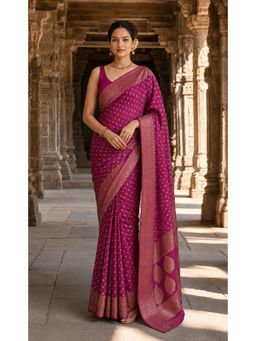 Anjaneya Sarees - Purple Woven Designer Banarasi Silk Kanjivaram Saree