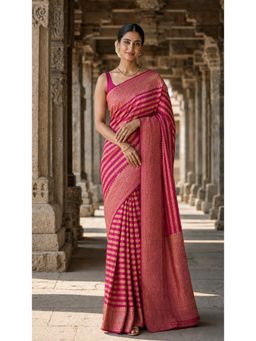 Anjaneya Sarees - Pink Woven Designer Banarasi Silk Kanjivaram Saree