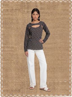 Rangita - Women Black Printed Top