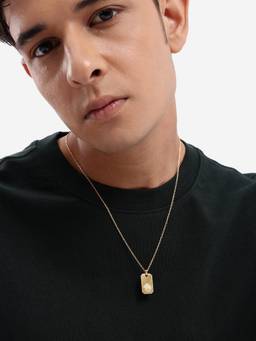 Carlton London - Men 18kt Gold Plated Engrave Taurus Necklace
