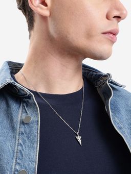 Carlton London - Men Rhodium Plated Arrow Necklace