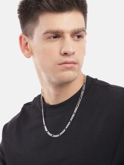 Carlton London - Men Rhodium Plated Figaro Chain Necklace