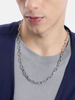 Carlton London - Men Elongated Oval Link Chain Necklace