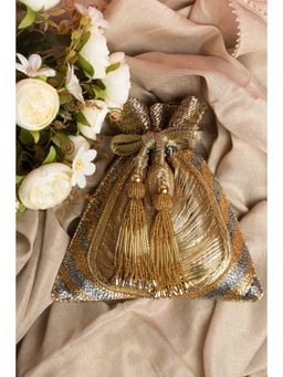 Nayaab by Sonia - Women Hinted Pewter Gold Potli