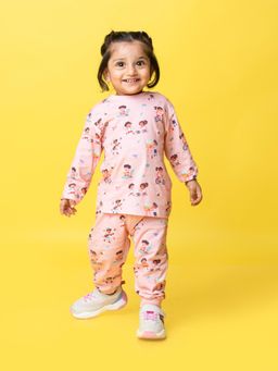 Orange Sugar - Full Sleeves T-Shirt & Joggers Garden Fun (Set of 2)