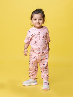 Orange Sugar - Half Sleeves T-Shirt & Joggers Garden Fun (Set of 2)