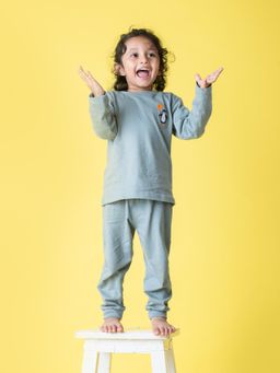 Orange Sugar - Full Sleeves T-Shirt & Joggers Penguin Float (Set of 2)