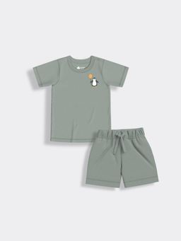 Orange Sugar - Half Sleeves T-Shirt & Short Penguin Float (Set of 2)