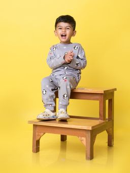 Orange Sugar - Full Sleeves T-Shirt & Joggers Party Penguin (Set of 2)