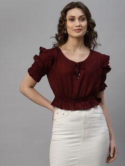 Style Quotient - Women Maroon Solid Tops