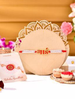 Voylla - Multicolor Enamel Bhai Rakhi With Roli Chawal And Card For Brother (Set of 3)